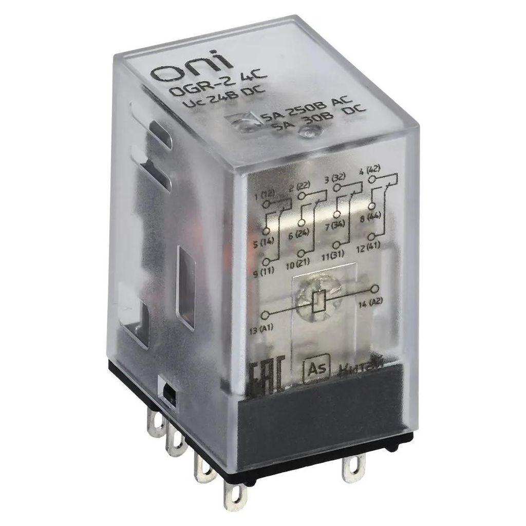 Реле промежуточное IEK Oni OGR-2, 24В [ogr-2-4c-dc24v]