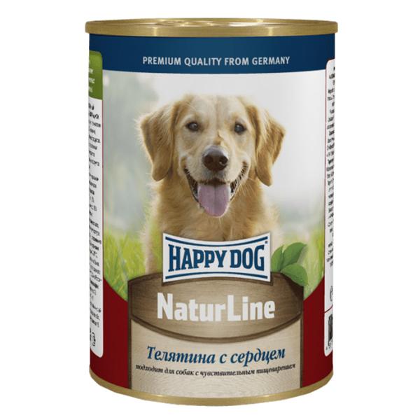 Влажный корм для собак Happy Dog телятина с сердцем 410 гр., ж/б