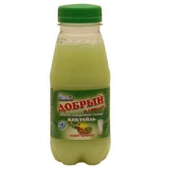 Коктейль молочно-сывороточный Добрый кашалот с соком киви-ананас, 250 гр., ПЭТ