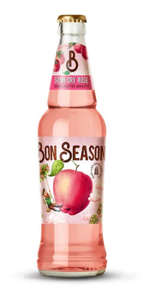 Сидр Bon Season Rose полусухой 5.7% Россия 400 мл., стекло