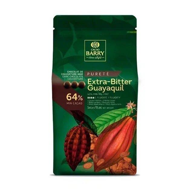 Шоколад Cacao Barry Extra-bitter Guayaq горький 5 кг., флоу-пак