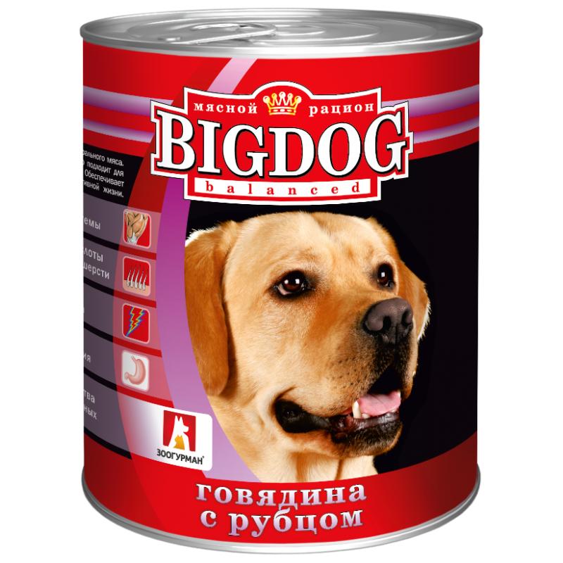 Консервы для собак, с говядиной и рубцом Big Dog Зоогурман, 850 гр., жестяная банка