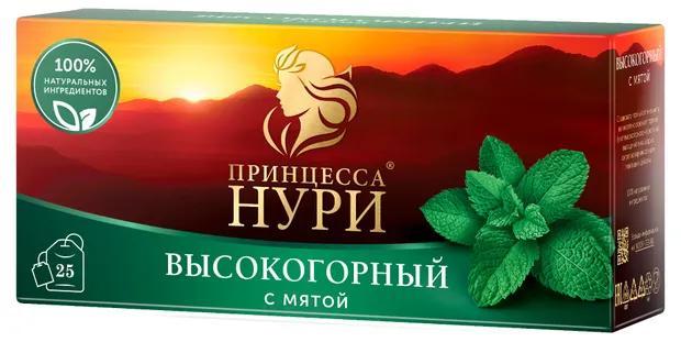Чай черный Принцесса Нури Высокогорный с мятой 25 пак. 45 гр., картон