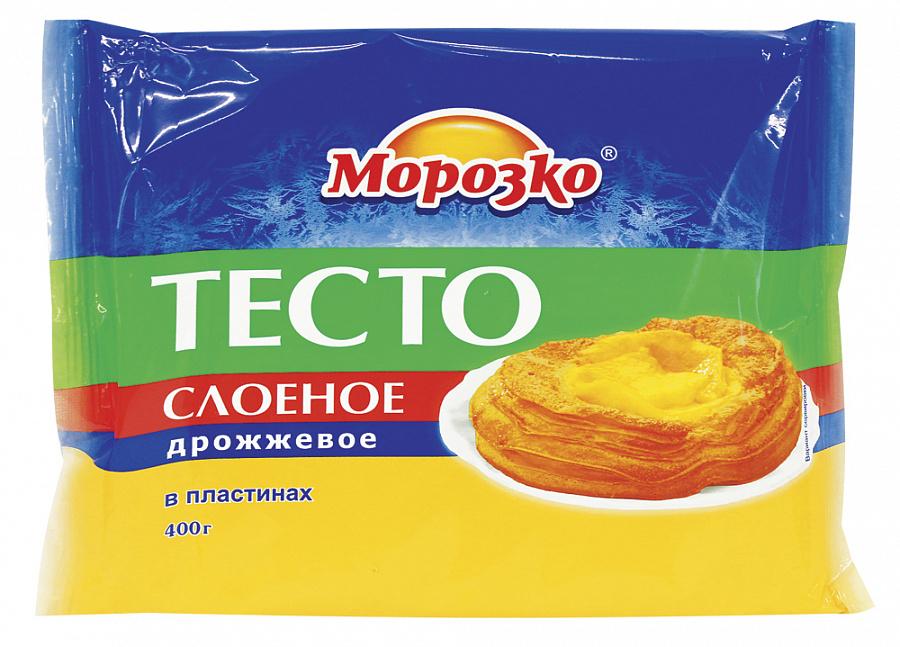 Тесто Морозко слоеное дрожжевое замороженное пластины 400 гр., флоу-пак