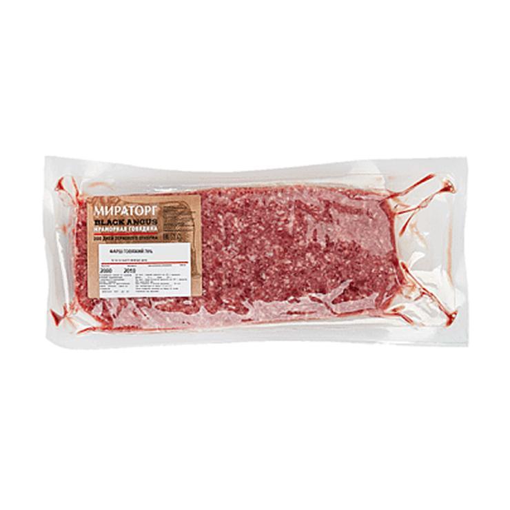 Фарш Мираторг Black Angus говяжий 70% свежемороженый 8 кг., картон