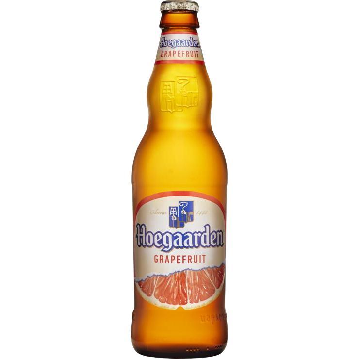 Напиток пивной Hoegaarden со вкусом грейпфрута светлое пастеризованное нефильтрованное 4.6% 470 мл., стекло