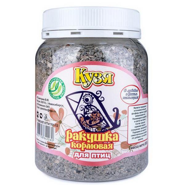 Ракушка кормовая для птиц Кузя 500 гр., ПЭТ