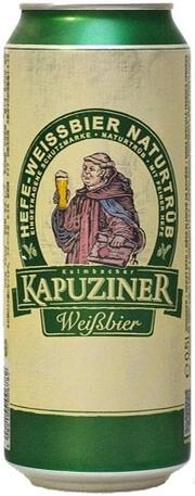 Пиво Kapuziner Weissbier светлое пастеризованное нефильтрованное 5,4% 500 мл., ж/б