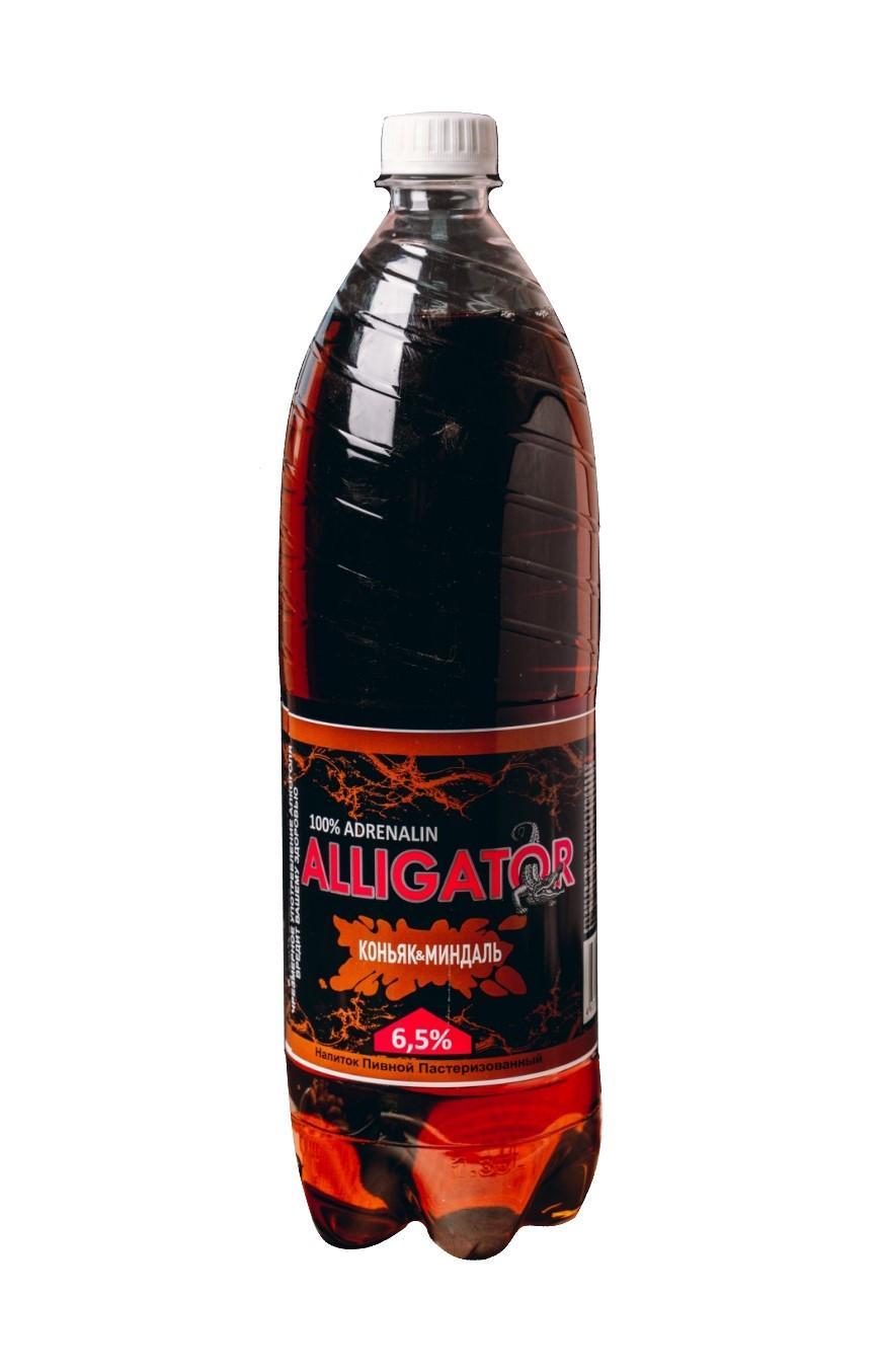 Напиток пивной Alligator коньяк миндаль 6,5% 1,35 л., ПЭТ
