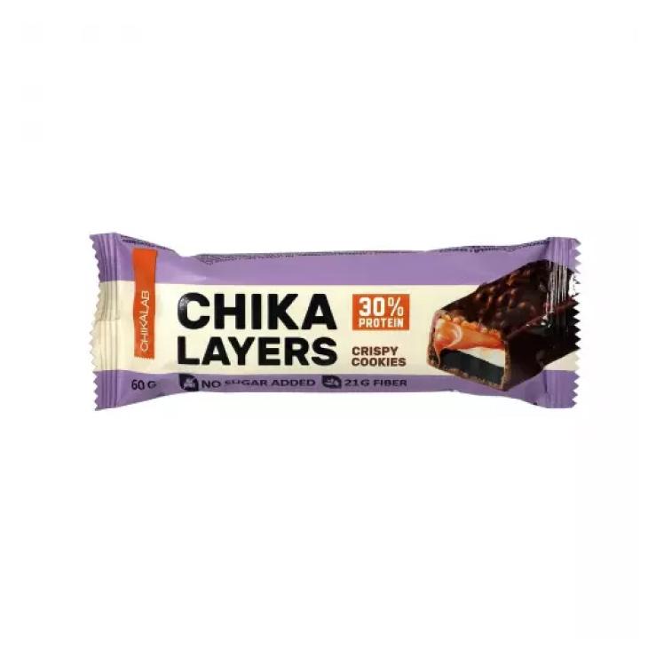 Батончик Chikalab глазированный Хрустящее печенье с двойным шоколадом 60 гр., флоу-пак