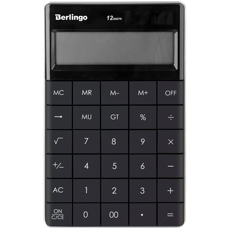 Калькулятор настольный Berlingo Power TX, 12 разр., двойное питание, 165*105*13мм, антрацит