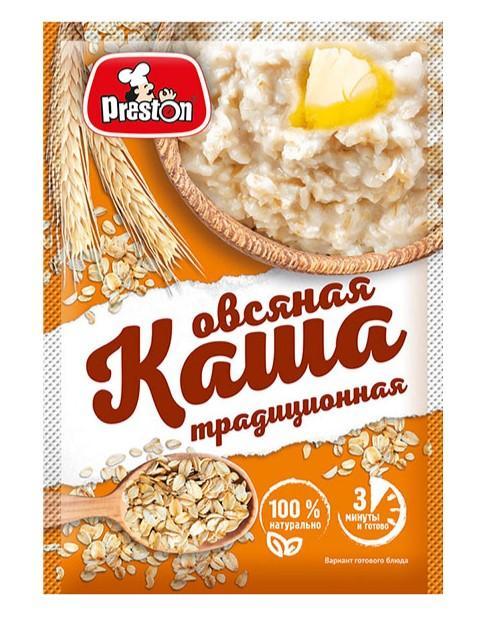 Каша Preston овсяная традиционная быстрого приготовления 37 гр., саше