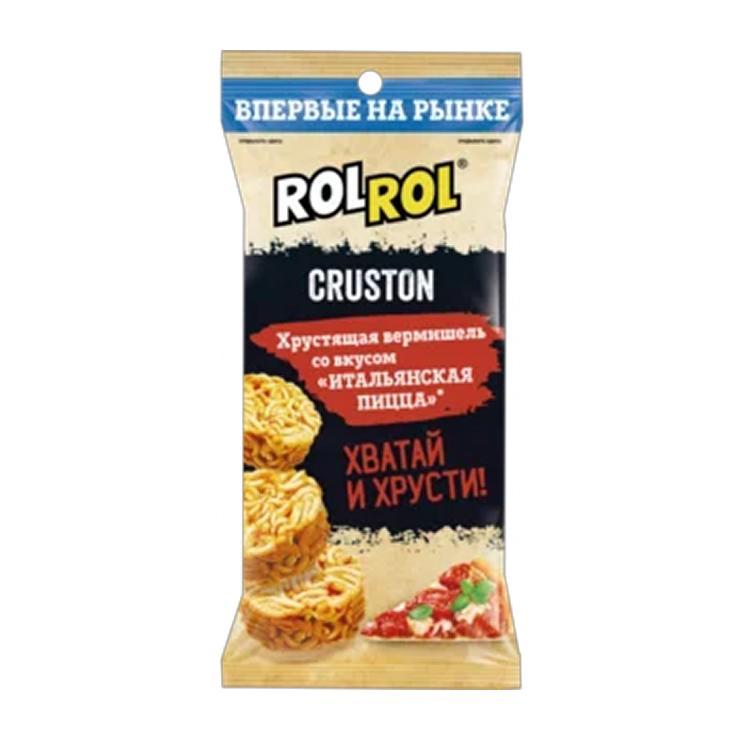 Снеки макаронные RolRol Cruston со вкусом итальянская пицца 60 гр., флоу-пак