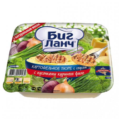 Пюре Биг Ланч картофельное с кусочками куриного филе 110 гр., лоток