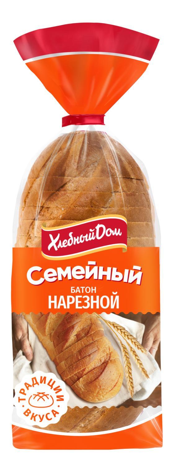 Батон Хлебный Дом Семейный нарезка 300 гр., пакет