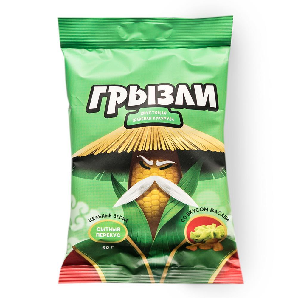 Кукуруза Грызли жареная со вкусом васаби 50 гр., флоу-пак