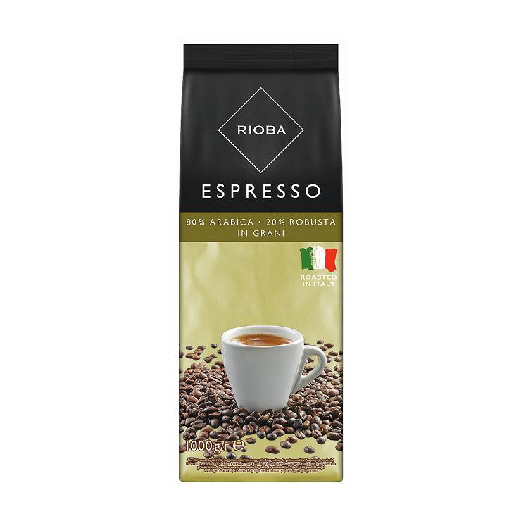 Кофе зерновой RIOBA espresso натуральный жареный 1 кг., дой-пак