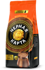 Кофе Черная Карта жареный молотый для турки, 250 гр., флоу-пак