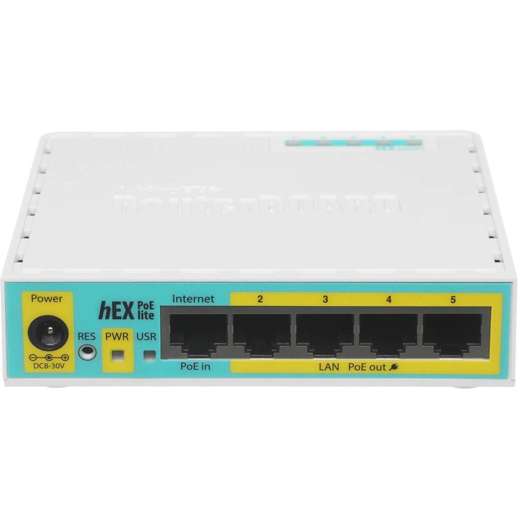 Роутер MIKROTIK hEX PoE lite, 4 LAN, 1xUSB, белый [rb750upr2]