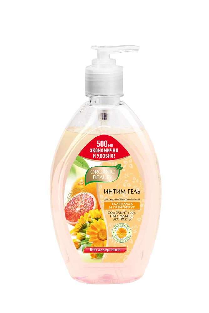 Гель для интимной гигиены Organic Beauty календула и грейпфрут 500 мл., ПЭТ