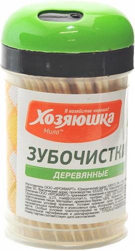 Зубочистки Хозяюшка, Мила 100 шт., 50 гр., пластиковая упаковка