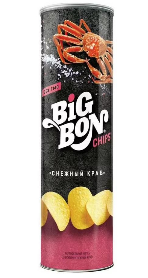 Чипсы Big Bon снежный краб 130 гр., туба