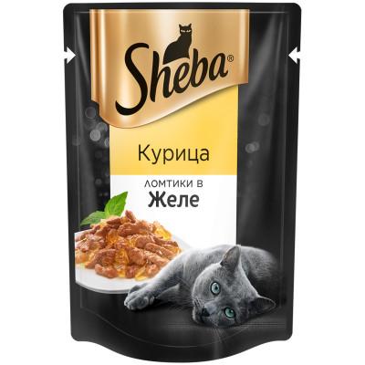 Влажный корм Sheba ломтики в желе со вкусом курицы 75 гр., пауч