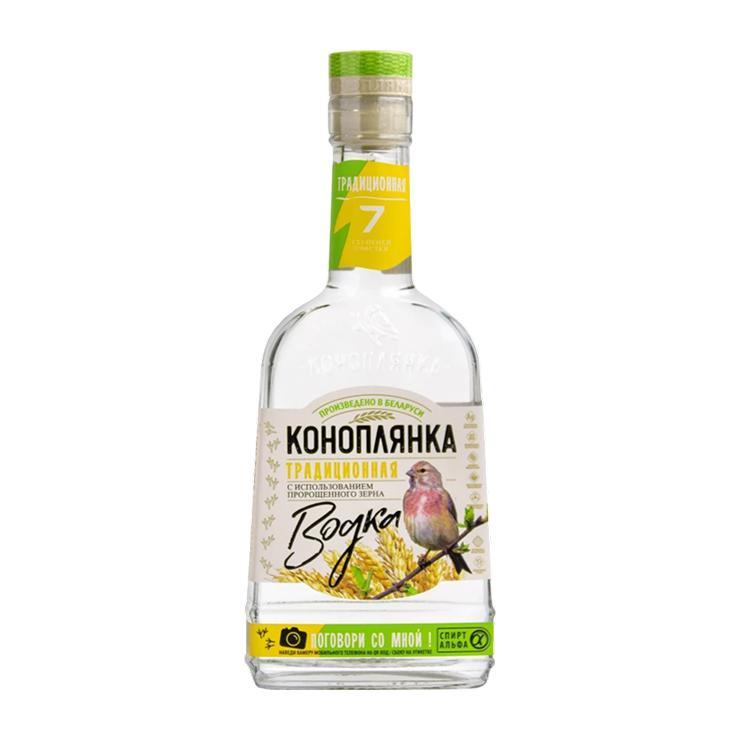 Крепкий спиртной напиток водка КОНОПЛЯНКА Традиционная 40% Беларусь 1 л., стекло
