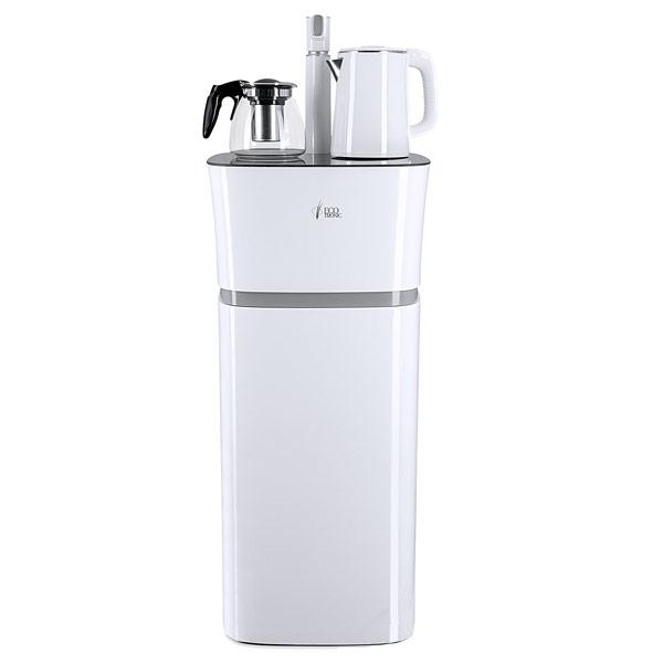Кулер Ecotronic TB11-LE white с чайным столиком Тиабар, напольный, электр, нижняя загрузка, белый