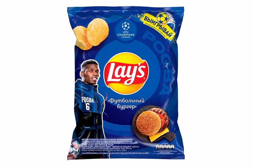 Чипсы Lay's Футбольный бургер 140 гр., флоу-пак