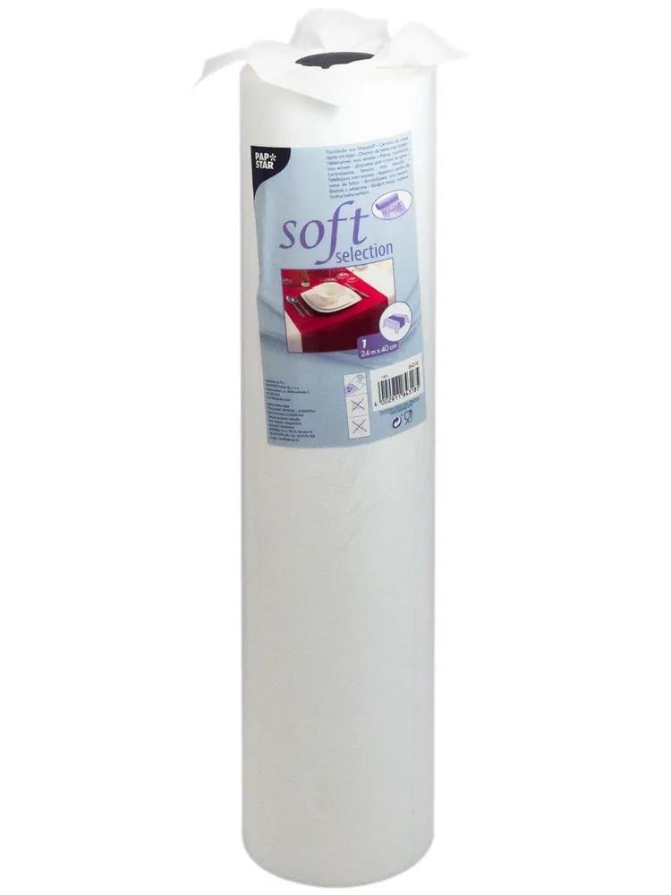 Дорожка PapStar Soft Selection нетканая, белая в рулоне 400 мм., 24 м.