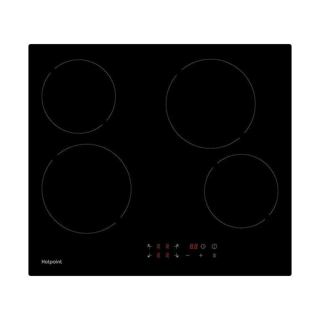Электрическая варочная поверхность HOTPOINT HR 6O1 C, конфорок: 4 шт., стеклокерамика, независимая, черный