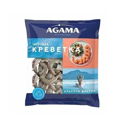 Креветки Agama тигровые с/м б/г 400 гр., флоу-пак