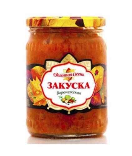 Овощные консервы Золотая Осень Закуска Воронежская, 510 гр., стекло