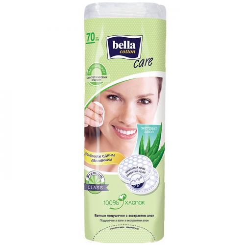 Ватные диски Bella Cotton с экстрактом алоэ 70 шт., флоу-пак
