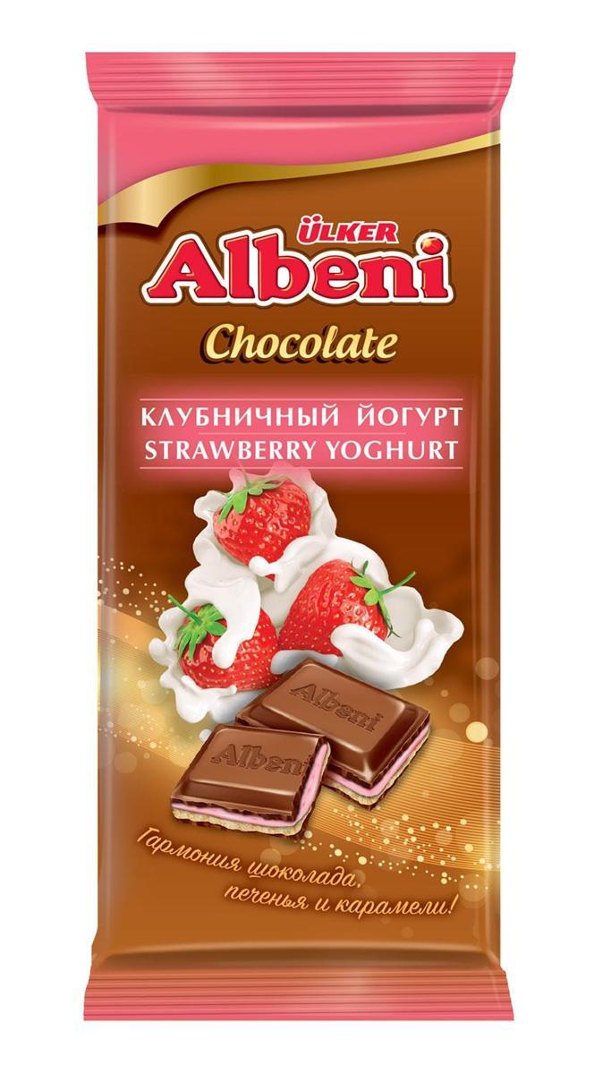ALBENI Chocolate мол шок с клубн-йог крем печ кус карам 85г