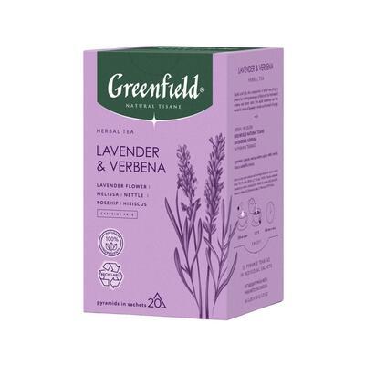 Чай Greenfield Natural Tisane Лаванда и Вербена травяной 20 пирамидок 36 гр., картон