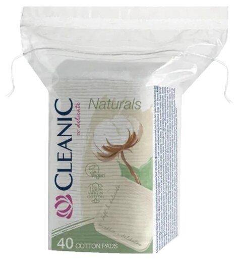 Ватные диски Cleanic naturals квадратные с веревочкой 40 шт., флоу-пак