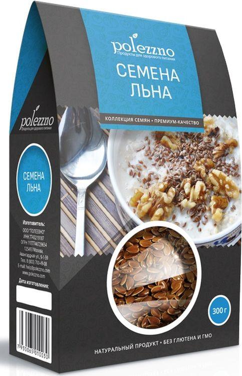 Семена льна, Polezzno, 300 гр., картонная коробка
