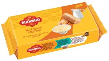 Рулетики Яшкино вафельные со вкусом сгущённого молока 320 гр., флоу-пак