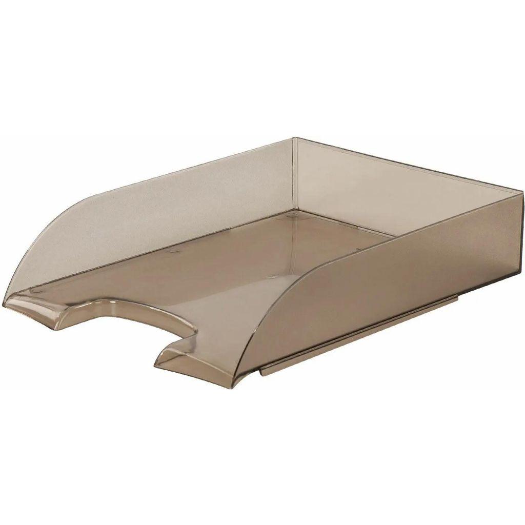 Лоток горизонтальный для бумаг BRAUBERG Office style, 320х245х65 мм, тонированный серый, 237289