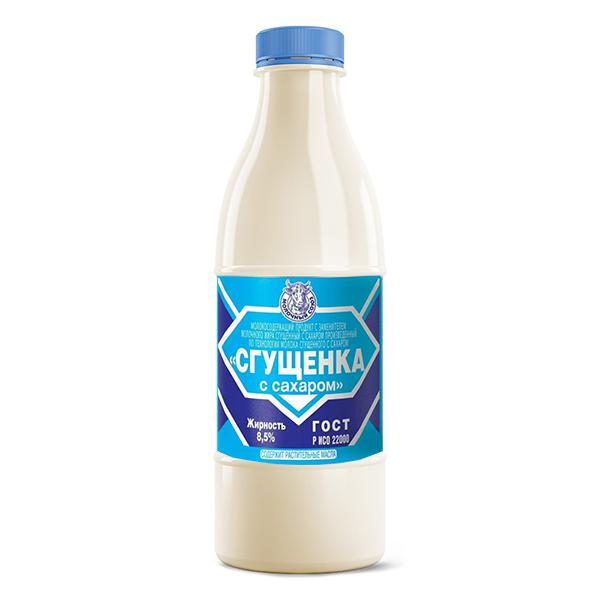 Продукт молокосодержащий сгущенный с сахаром Молочный союз с ЗМЖ Сгущенка с сахаром 920 гр., ПЭТ