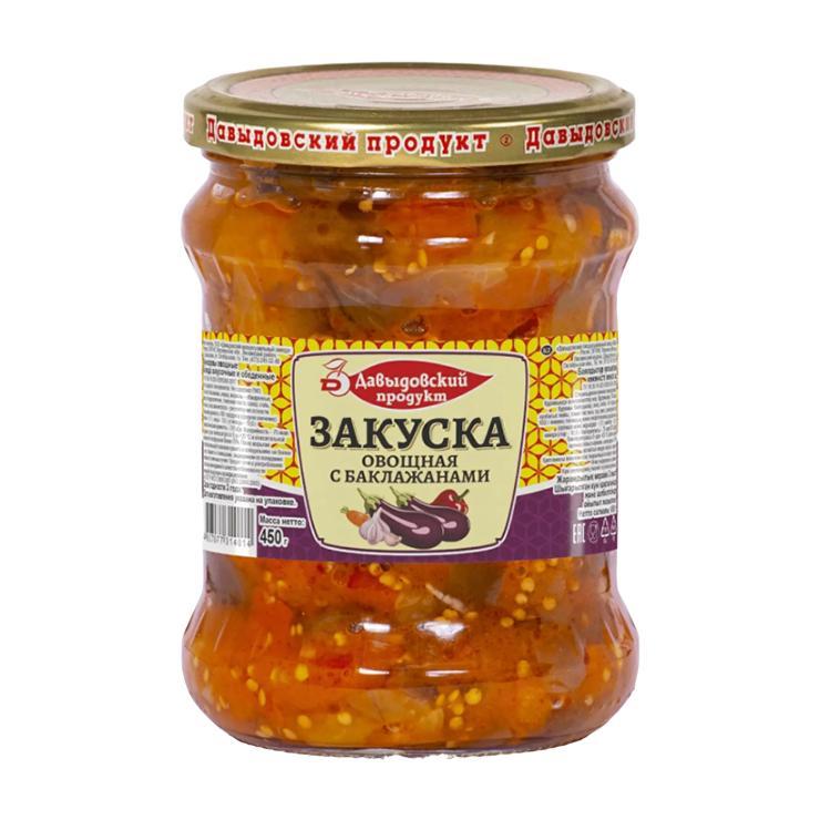 Закуска Давыдовский продукт овощная с баклажанами 450 гр., стекло