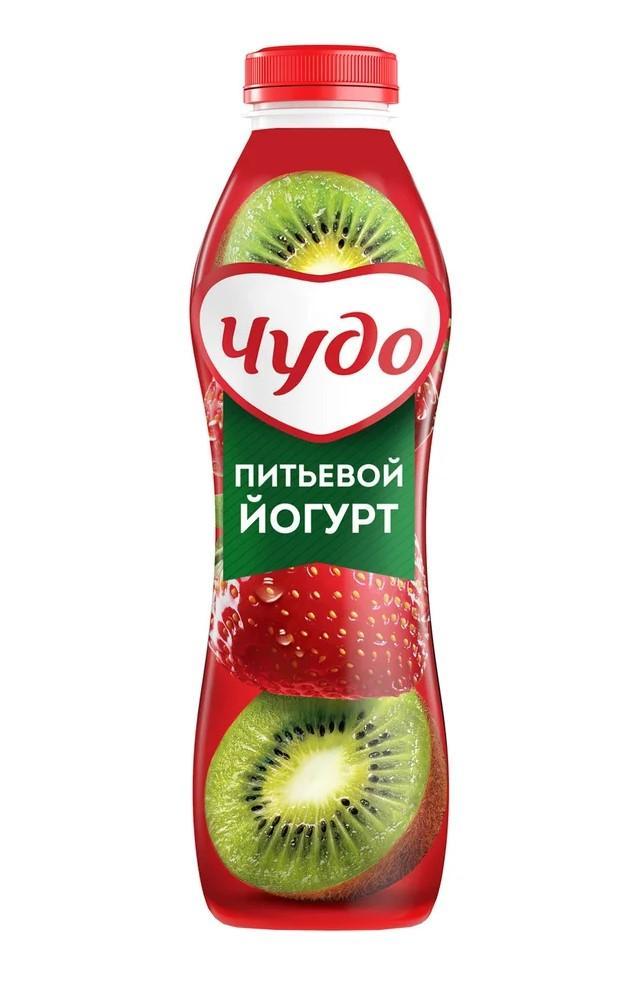 Йогурт питьевой Чудо клубника-киви 1,9% 680 гр., ПЭТ