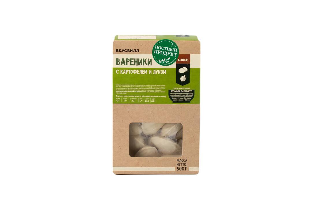 Вареники ВкусВилл с картофелем и луком, 500 гр., картон