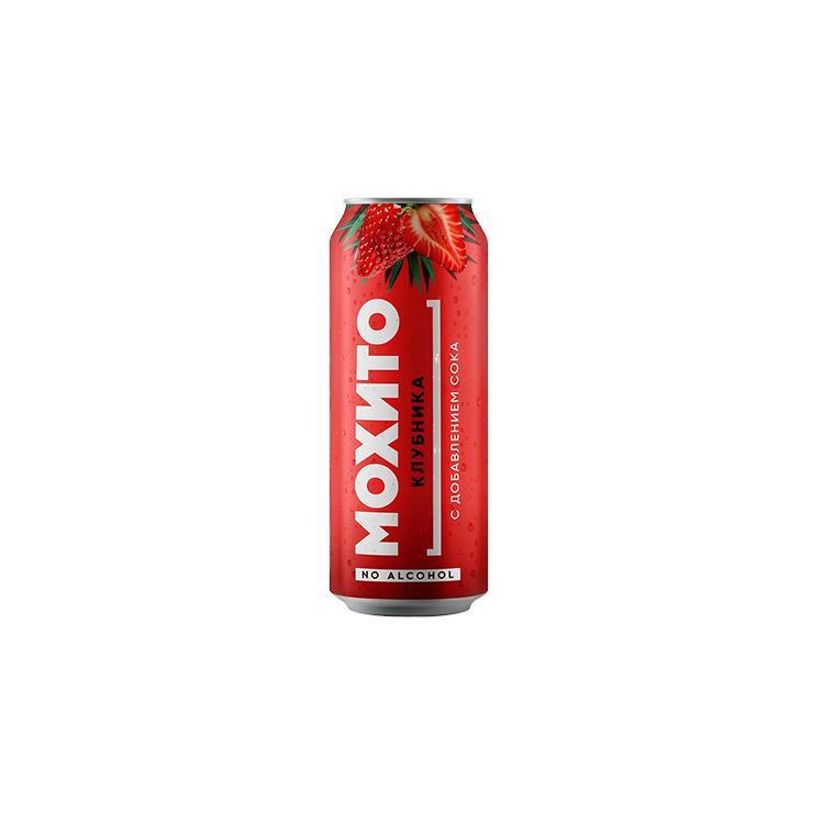 Напиток газированный Fitness Food Factory мохито клубника 450 мл., ж/б