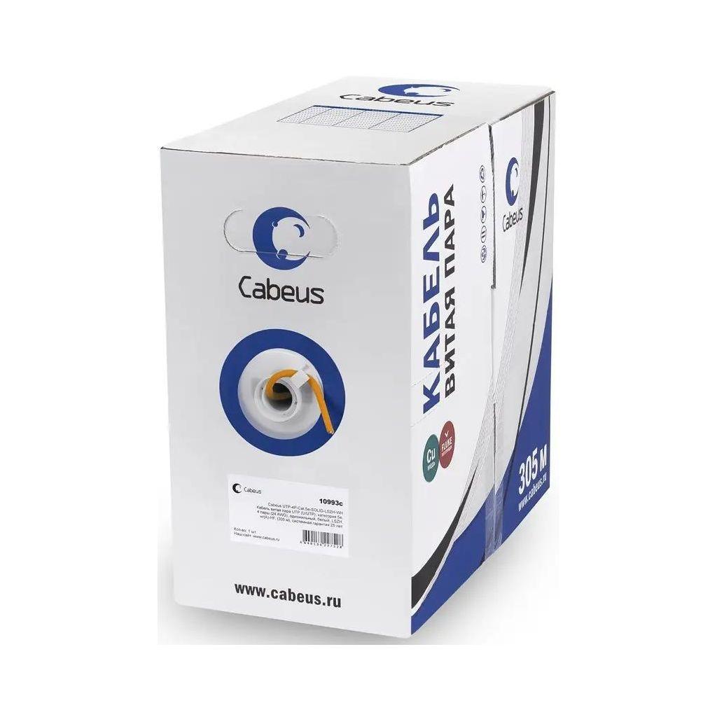 Кабель информационный CABEUS UTP-4P-Cat.6-SOLID-LSZH, кат.6, 305м, оранжевый