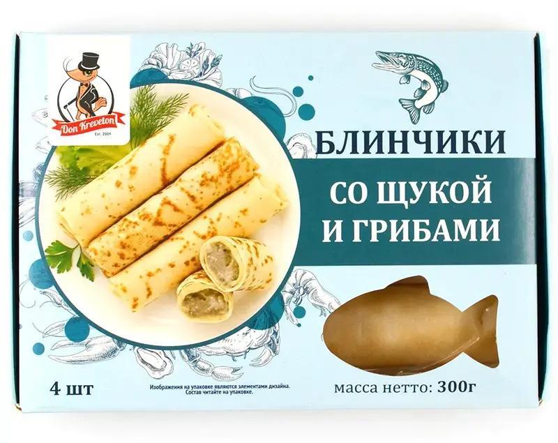 Блинчики Don Kreveton со щукой и грибами с/м 300 гр., картон