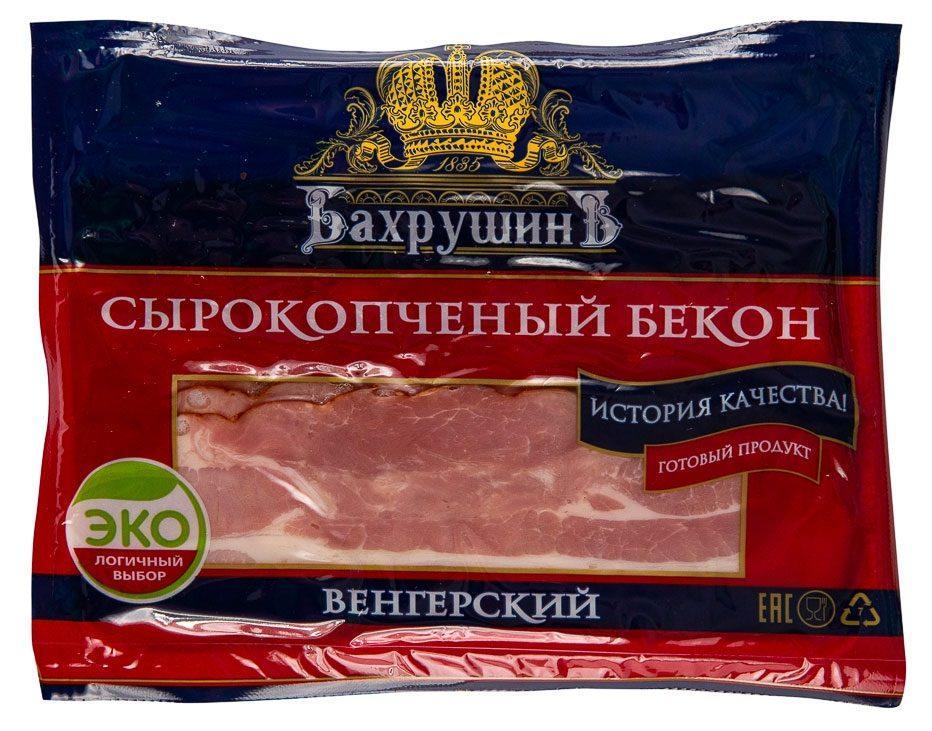 Бекон сырокопченый Бахрушинъ нарезка 500 гр., вакуум