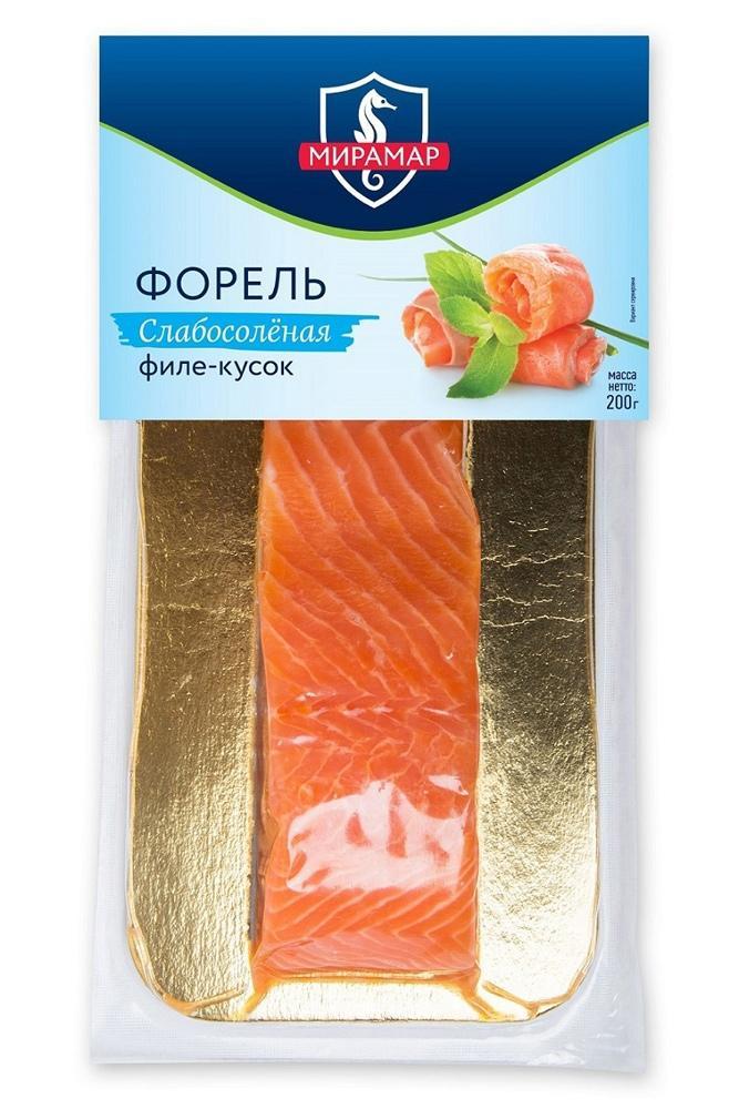 Форель Мирамар филе кусок с/с 200 гр., вакуум